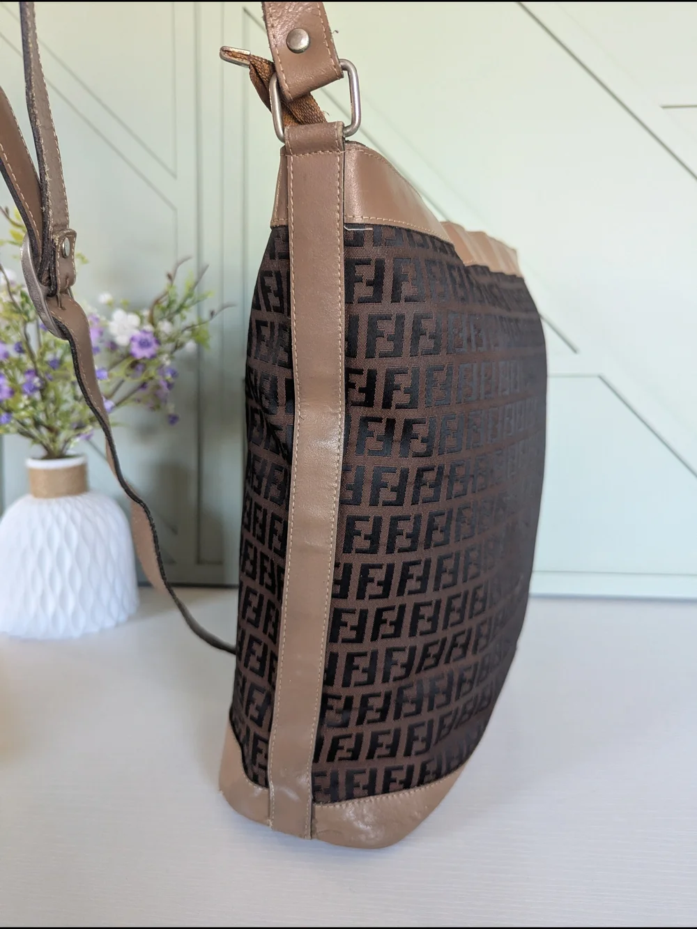 vintage Fendi ZuccaMonogram originallyintroduced in the late 1980s.Pattern: